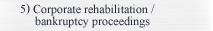 5)Corporate rehabilitation / bankruptcy proceedings